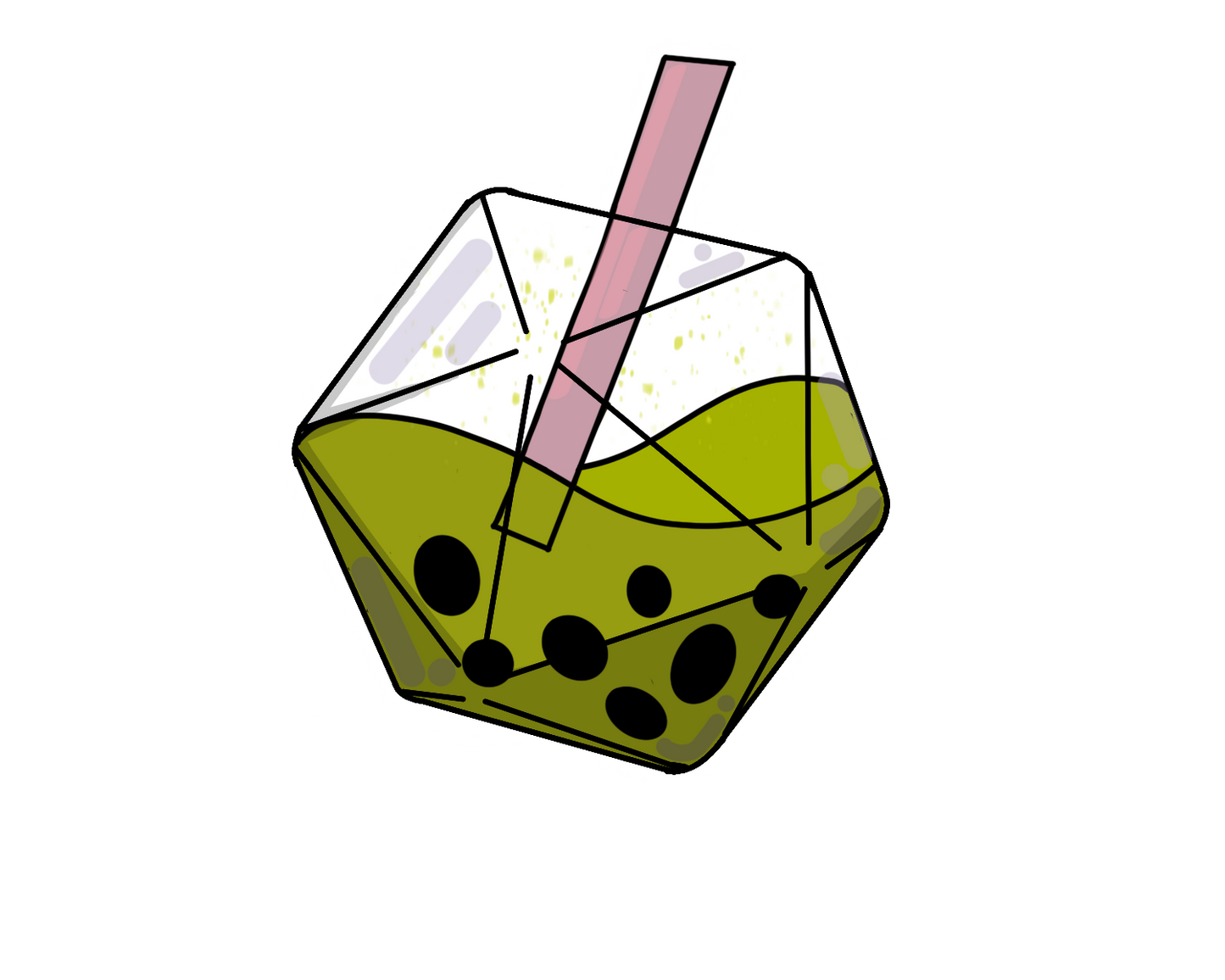 D20 Matcha Boba Sticker