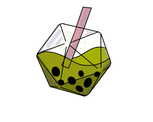 D20 Matcha Boba Sticker