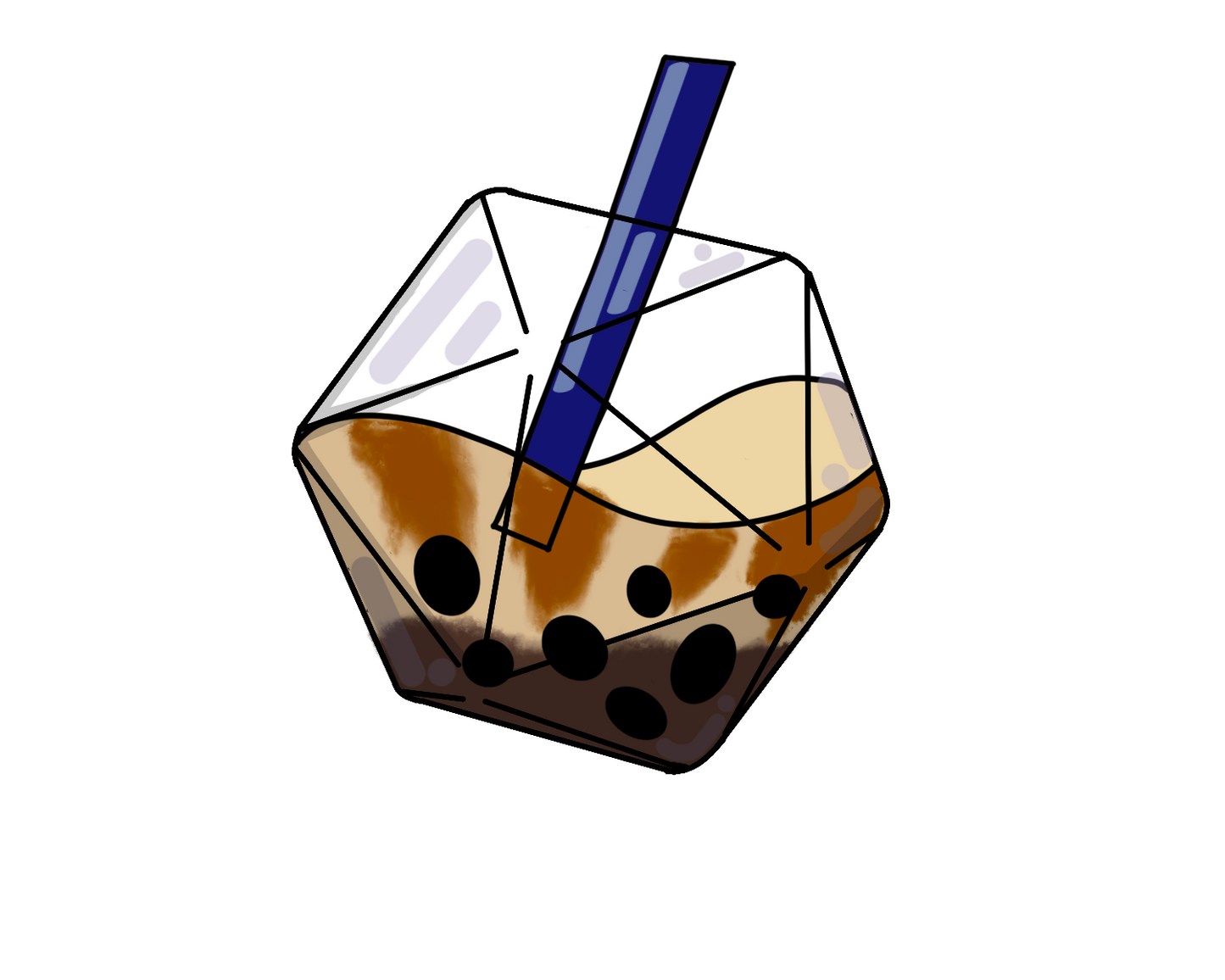 D20 Brown Sugar Boba Sticker