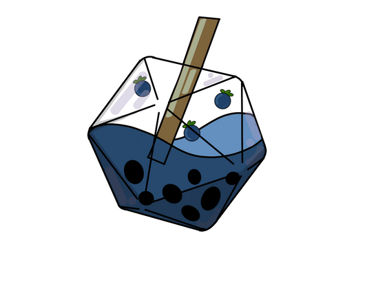 D20 Blueberry Boba Sticker