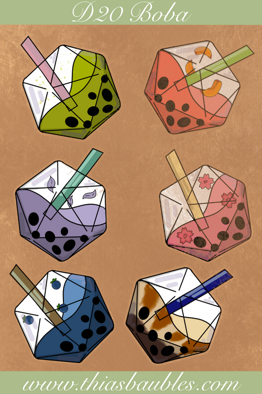 DnD Boba Sticker Sheet